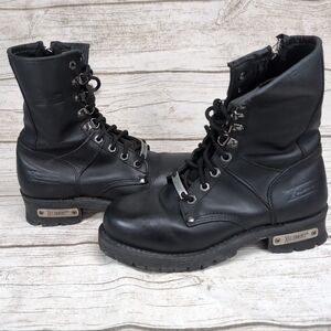 Xelement Women's Leather Motorcycle Safety Toe Boots Women Size 8